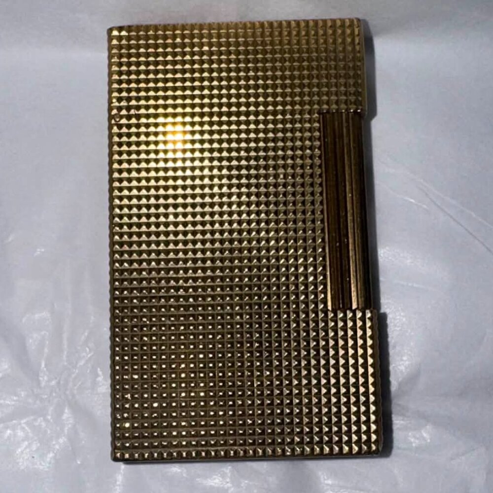 Authentic ST Dupont Vintage RARE Original French Gold Textured Lighter - Picture 8 of 11